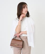 F1SGD42150 MK MICHEL KLEIN(小さいサイズ)(メゾン ドゥ サンク) 【小さいサイズ】キーネックカーディガン/接触冷感/UVカット/洗える ブルー