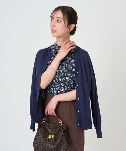 F1SGD42150 MK MICHEL KLEIN(小さいサイズ) 【小さいサイズ】キーネックカーディガン/接触冷感/UVカット/洗える