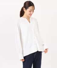 F1SGD42150 MK MICHEL KLEIN(小さいサイズ)(メゾン ドゥ サンク) 【小さいサイズ】キーネックカーディガン/接触冷感/UVカット/洗える ブルー