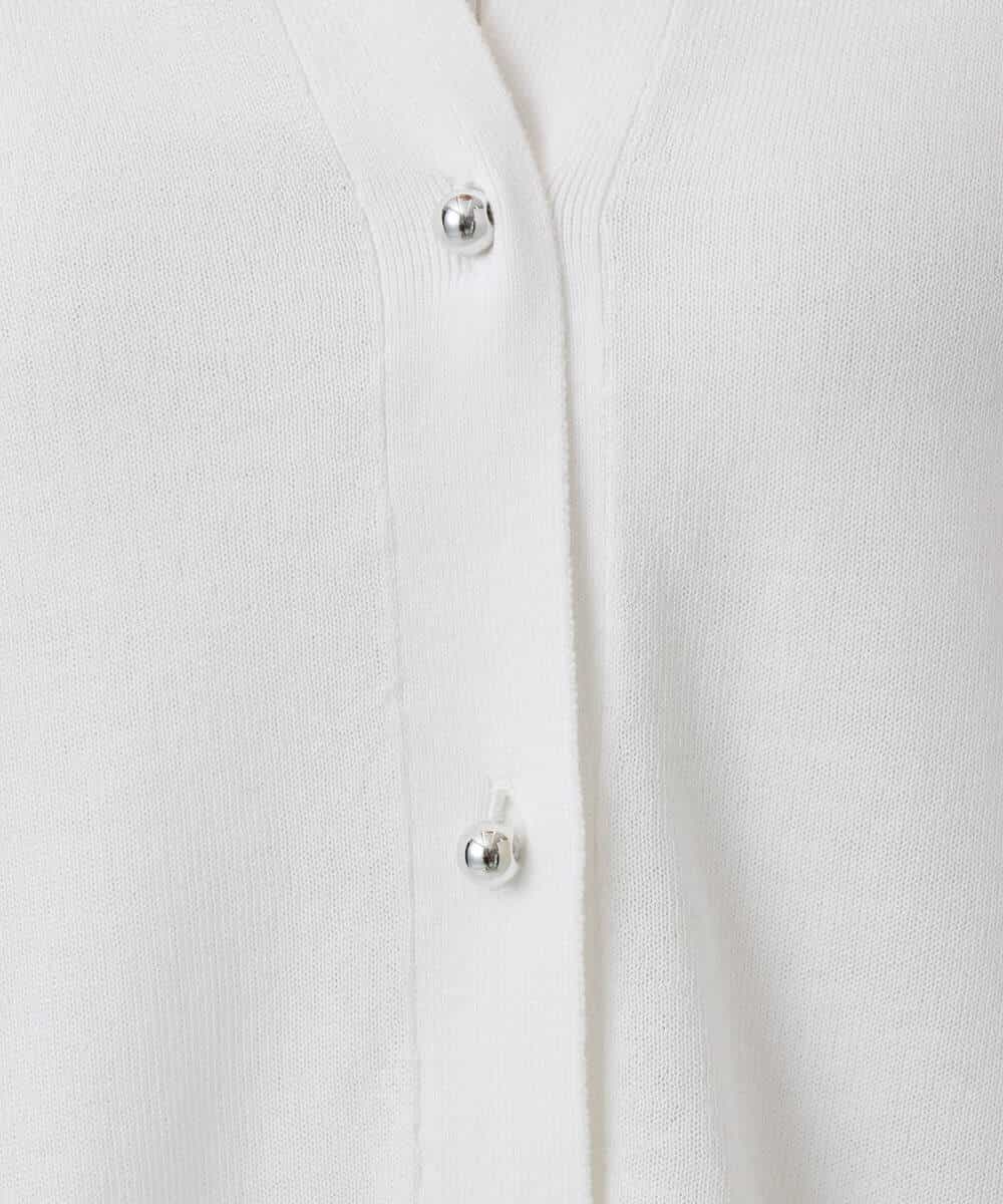 F1SGD42150 MK MICHEL KLEIN(小さいサイズ)(メゾン ドゥ サンク) 【小さいサイズ】キーネックカーディガン/接触冷感/UVカット/洗える ブルー