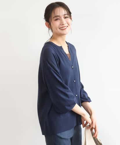 F1SGD42150 MK MICHEL KLEIN(小さいサイズ) 【小さいサイズ】キーネックカーディガン/接触冷感/UVカット/洗える