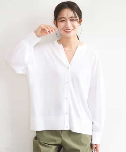 F1SGD42150 MK MICHEL KLEIN(小さいサイズ) 【小さいサイズ】キーネックカーディガン/接触冷感/UVカット/洗える