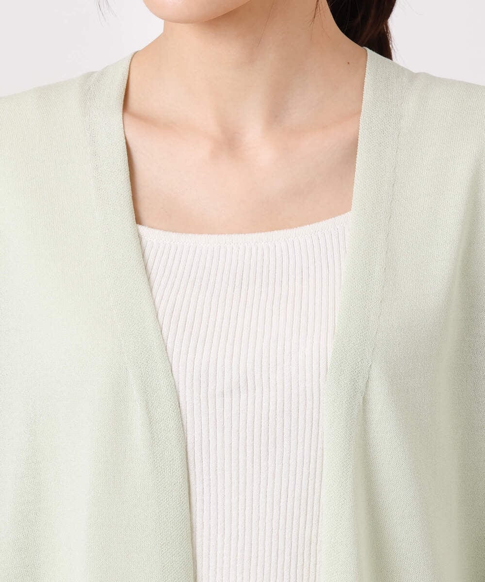 F1SGD50140 MK MICHEL KLEIN(小さいサイズ)(メゾン ドゥ サンク) 【小さいサイズ】[接触冷感/洗える]ミドル丈着流しカーディガン ホワイト