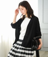 F1SGD50140 MK MICHEL KLEIN(小さいサイズ)(メゾン ドゥ サンク) 【小さいサイズ】[接触冷感/洗える]ミドル丈着流しカーディガン ホワイト