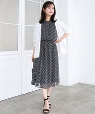 F1SGD50140 MK MICHEL KLEIN(小さいサイズ)(メゾン ドゥ サンク) 【小さいサイズ】[接触冷感/洗える]ミドル丈着流しカーディガン ホワイト