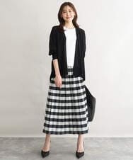 F1SGD50140 MK MICHEL KLEIN(小さいサイズ)(メゾン ドゥ サンク) 【小さいサイズ】[接触冷感/洗える]ミドル丈着流しカーディガン ホワイト