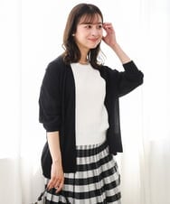 F1SGD50140 MK MICHEL KLEIN(小さいサイズ)(メゾン ドゥ サンク) 【小さいサイズ】[接触冷感/洗える]ミドル丈着流しカーディガン ホワイト