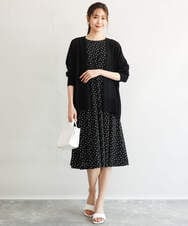 F1SGD50140 MK MICHEL KLEIN(小さいサイズ)(メゾン ドゥ サンク) 【小さいサイズ】[接触冷感/洗える]ミドル丈着流しカーディガン ホワイト