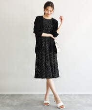 F1SGD50140 MK MICHEL KLEIN(小さいサイズ)(メゾン ドゥ サンク) 【小さいサイズ】[接触冷感/洗える]ミドル丈着流しカーディガン ホワイト