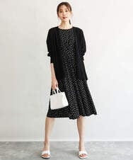 F1SGD50140 MK MICHEL KLEIN(小さいサイズ)(メゾン ドゥ サンク) 【小さいサイズ】[接触冷感/洗える]ミドル丈着流しカーディガン ホワイト