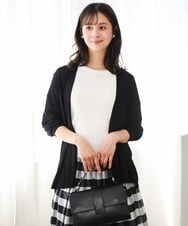 F1SGD50140 MK MICHEL KLEIN(小さいサイズ)(メゾン ドゥ サンク) 【小さいサイズ】[接触冷感/洗える]ミドル丈着流しカーディガン ブラック
