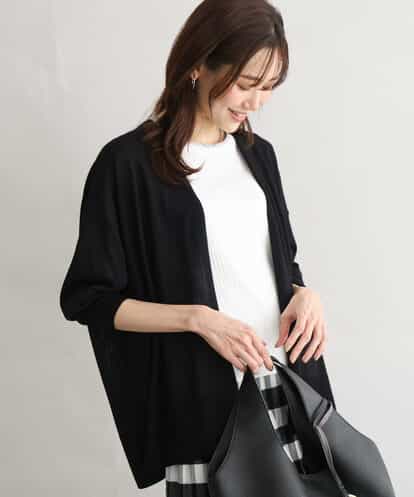 F1SGD50140 MK MICHEL KLEIN(小さいサイズ) 【小さいサイズ】[接触冷感/洗える]ミドル丈着流しカーディガン