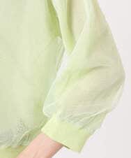 F1SGD50160 MK MICHEL KLEIN(小さいサイズ)(メゾン ドゥ サンク) 【小さいサイズ】[洗える]チュールシアーニットカーディガン ホワイト