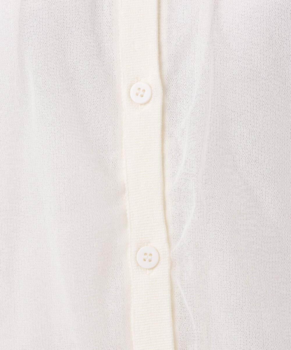 F1SGD50160 MK MICHEL KLEIN(小さいサイズ)(メゾン ドゥ サンク) 【小さいサイズ】[洗える]チュールシアーニットカーディガン ホワイト