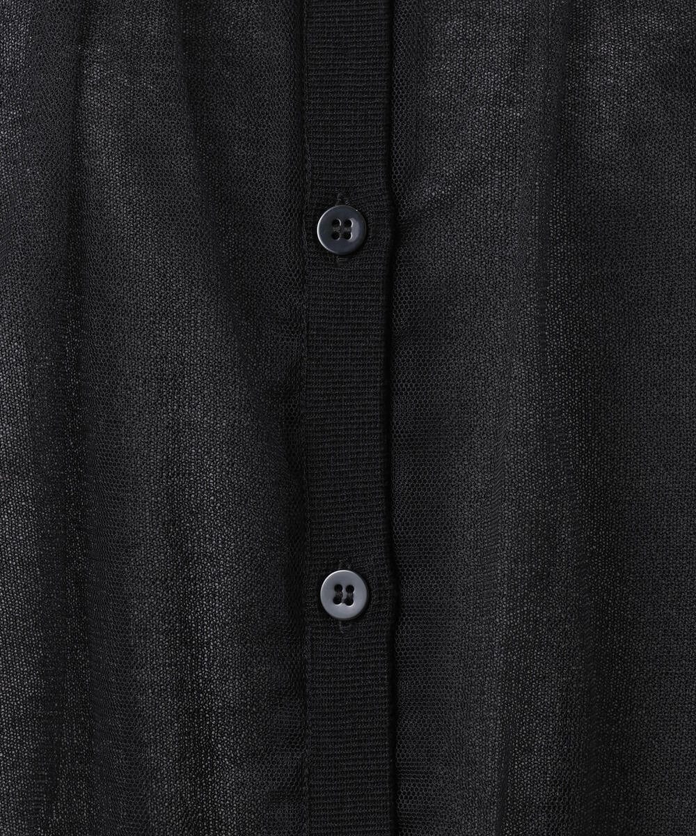 F1SGD50160 MK MICHEL KLEIN(小さいサイズ)(メゾン ドゥ サンク) 【小さいサイズ】[洗える]チュールシアーニットカーディガン ホワイト