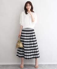 F1SGD50160 MK MICHEL KLEIN(小さいサイズ)(メゾン ドゥ サンク) 【小さいサイズ】[洗える]チュールシアーニットカーディガン ホワイト