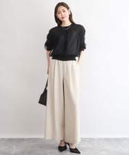 F1SGD50160 MK MICHEL KLEIN(小さいサイズ)(メゾン ドゥ サンク) 【小さいサイズ】[洗える]チュールシアーニットカーディガン ホワイト