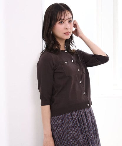 F1SGD53140 MK MICHEL KLEIN(小さいサイズ) 【小さいサイズ】[UVカット/接触冷感/洗える]コンパクトニットカーディガン