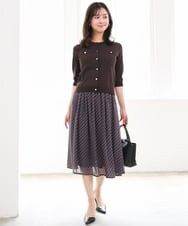 F1SGD53140 MK MICHEL KLEIN(小さいサイズ)(メゾン ドゥ サンク) 【小さいサイズ】[UVカット/接触冷感/洗える]コンパクトニットカーディガン ブラウン