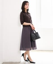 F1SGD53140 MK MICHEL KLEIN(小さいサイズ)(メゾン ドゥ サンク) 【小さいサイズ】[UVカット/接触冷感/洗える]コンパクトニットカーディガン ブラウン