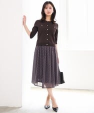 F1SGD53140 MK MICHEL KLEIN(小さいサイズ)(メゾン ドゥ サンク) 【小さいサイズ】[UVカット/接触冷感/洗える]コンパクトニットカーディガン ブラウン