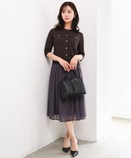 F1SGD53140 MK MICHEL KLEIN(小さいサイズ)(メゾン ドゥ サンク) 【小さいサイズ】[UVカット/接触冷感/洗える]コンパクトニットカーディガン ブラウン