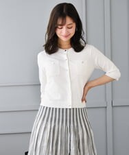 F1SGD53140 MK MICHEL KLEIN(小さいサイズ)(メゾン ドゥ サンク) 【小さいサイズ】[UVカット/接触冷感/洗える]コンパクトニットカーディガン ブラウン
