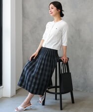 F1SGD53140 MK MICHEL KLEIN(小さいサイズ)(メゾン ドゥ サンク) 【小さいサイズ】[UVカット/接触冷感/洗える]コンパクトニットカーディガン ブラウン