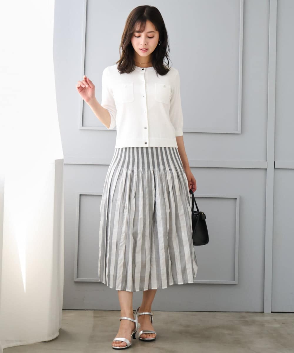 F1SGD53140 MK MICHEL KLEIN(小さいサイズ)(メゾン ドゥ サンク) 【小さいサイズ】[UVカット/接触冷感/洗える]コンパクトニットカーディガン ブラウン