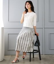 F1SGD53140 MK MICHEL KLEIN(小さいサイズ)(メゾン ドゥ サンク) 【小さいサイズ】[UVカット/接触冷感/洗える]コンパクトニットカーディガン ブラウン