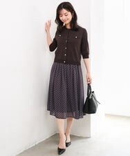 F1SGD53140 MK MICHEL KLEIN(小さいサイズ)(メゾン ドゥ サンク) 【小さいサイズ】[UVカット/接触冷感/洗える]コンパクトニットカーディガン ブラウン