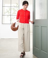F1SGD53140 MK MICHEL KLEIN(小さいサイズ)(メゾン ドゥ サンク) 【小さいサイズ】[UVカット/接触冷感/洗える]コンパクトニットカーディガン ブラウン