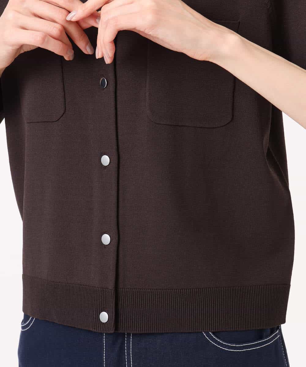 F1SGD53140 MK MICHEL KLEIN(小さいサイズ)(メゾン ドゥ サンク) 【小さいサイズ】[UVカット/接触冷感/洗える]コンパクトニットカーディガン ブラウン