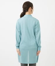 F1SGV50130 MK MICHEL KLEIN(小さいサイズ)(メゾン ドゥ サンク) 【小さいサイズ】着流しロングニットカーディガン/UVカット/接触冷感/洗える シーグリーン