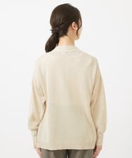 F1SGV50150 MK MICHEL KLEIN(小さいサイズ)(メゾン ドゥ サンク) 【小さいサイズ】ミドル丈ペーパーヤーンニットカーディガン/UVカット/洗える グリーン
