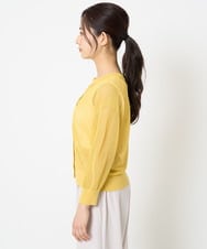 F1SHA50140 MK MICHEL KLEIN(小さいサイズ)(メゾン ドゥ サンク) 【小さいサイズ】メッシュ柄ニットカーディガン イエロー