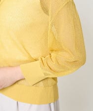 F1SHA50140 MK MICHEL KLEIN(小さいサイズ)(メゾン ドゥ サンク) 【小さいサイズ】メッシュ柄ニットカーディガン イエロー
