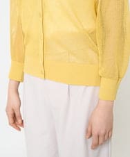 F1SHA50140 MK MICHEL KLEIN(小さいサイズ)(メゾン ドゥ サンク) 【小さいサイズ】メッシュ柄ニットカーディガン イエロー