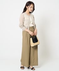 F1SHA52160 MK MICHEL KLEIN(小さいサイズ)(メゾン ドゥ サンク) 【小さいサイズ】ダブルジップシアーニットブルゾン/接触冷感/洗える ライトグレー