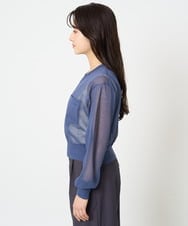 F1SHA52160 MK MICHEL KLEIN(小さいサイズ)(メゾン ドゥ サンク) 【小さいサイズ】ダブルジップシアーニットブルゾン/接触冷感/洗える ライトグレー