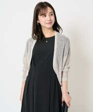 F1SHA60140 MK MICHEL KLEIN(小さいサイズ)(メゾン ドゥ サンク) 【小さいサイズ】リネン混モモンガニットカーディガン/洗える ライトグレー