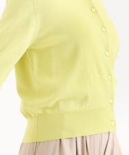 F1SHD60130 MK MICHEL KLEIN(小さいサイズ)(メゾン ドゥ サンク) 【小さいサイズ】[UVカット/接触冷感/洗える]5分袖ニットカーディガン レモンイエロー