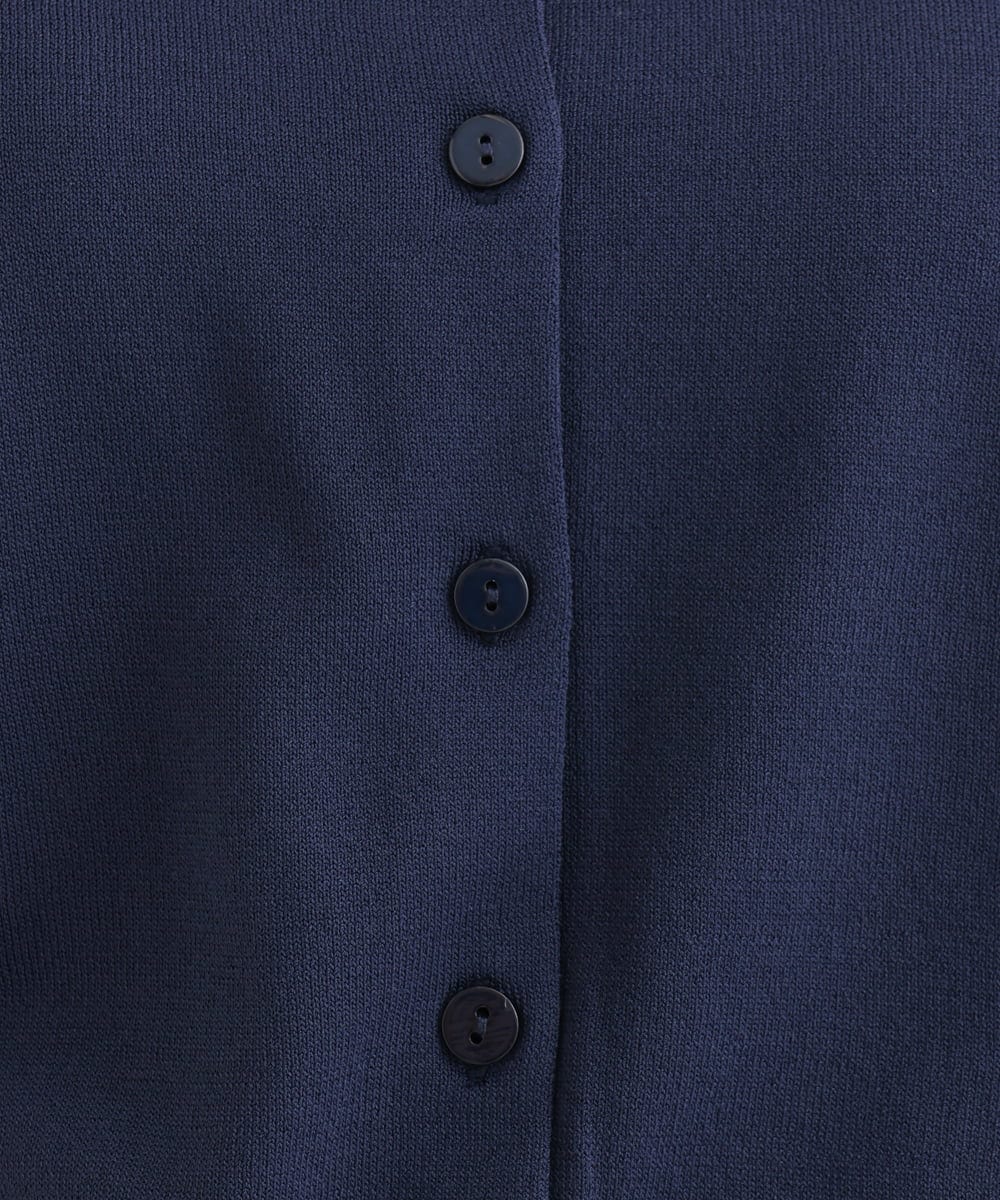 F1SHD60130 MK MICHEL KLEIN(小さいサイズ)(メゾン ドゥ サンク) 【小さいサイズ】[UVカット/接触冷感/洗える]5分袖ニットカーディガン レモンイエロー