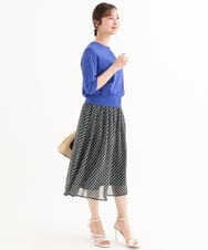 F1SHD60130 MK MICHEL KLEIN(小さいサイズ)(メゾン ドゥ サンク) 【小さいサイズ】[UVカット/接触冷感/洗える]5分袖ニットカーディガン レモンイエロー