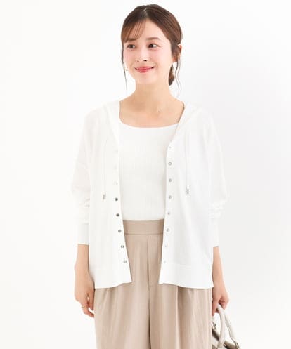 F1SHD61150 MK MICHEL KLEIN(小さいサイズ) 【小さいサイズ】[UVカット/接触冷感/洗える]ニットフードパーカー