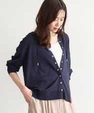 F1SHD61150 MK MICHEL KLEIN(小さいサイズ)(メゾン ドゥ サンク) 【小さいサイズ】[UVカット/接触冷感/洗える]ニットフードパーカー ネイビー