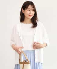F1SHD61150 MK MICHEL KLEIN(小さいサイズ)(メゾン ドゥ サンク) 【小さいサイズ】[UVカット/接触冷感/洗える]ニットフードパーカー ホワイト