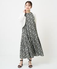 F1SHV60140 MK MICHEL KLEIN(小さいサイズ)(メゾン ドゥ サンク) 【小さいサイズ】レーシー編みモモンガニットカーディガン/洗える ネイビー