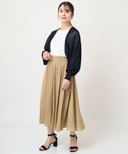 F1SHV60140 MK MICHEL KLEIN(小さいサイズ)(メゾン ドゥ サンク) 【小さいサイズ】レーシー編みモモンガニットカーディガン/洗える ネイビー