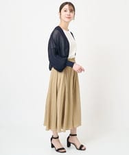 F1SHV60140 MK MICHEL KLEIN(小さいサイズ)(メゾン ドゥ サンク) 【小さいサイズ】レーシー編みモモンガニットカーディガン/洗える ネイビー